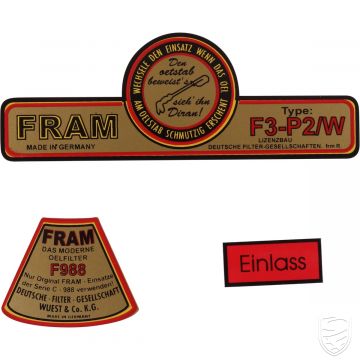 Stickerset, Fram voor Porsche 356 pre-A/A/B/C