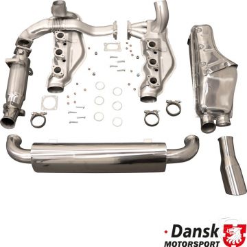 Uitlaatset met enkele uitlaatpijp Ø100mm, zonder katalysator, roestvrij staal, met TÜV voor Porsche 964