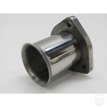 Connecting piece with triangle flange, stainless steel, polished for Porsche 911 ’76-’83 / 911 Turbo ‘78-’89