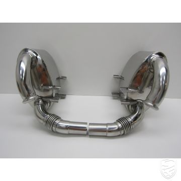 Uitlaatdemper set, Sport, roestvrij staal, gepolijst voor Porsche 996 C2/C4