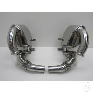 Uitlaatdemper set, Sport, "Super Sound", gepolijst, roestvrij staal voor Porsche 996 C2/C4