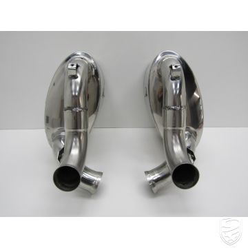 Rear Exhaust Set, Sport, 60 mm tubing, stainless steel, polished for Porsche 993 Turbo