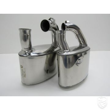 Rear Exhaust Set, Sport, 60 mm tubing, stainless steel, polished for Porsche 993 Carrera