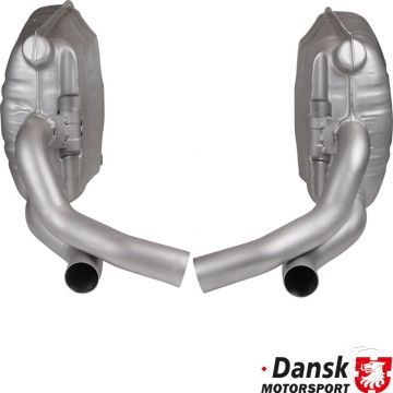 Exhaust set, Sport, rear, OE style, stainless steel for Porsche 997 Carrera Mk2