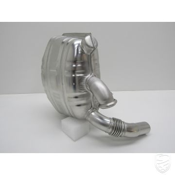 Uitlaatdemper, OE-look, links, roestvrij staal, met TÜV/EEG-goedkeuring voor Porsche 996 