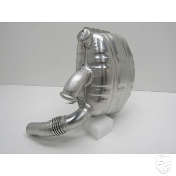 Uitlaatdemper, OE-look, rechts, roestvrij staal, met TÜV/EEG-goedkeuring voor Porsche 996 
