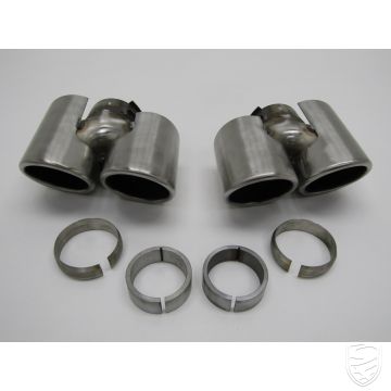 Tail pipe kit "Carrera S look", stainless steel for Porsche 997 Mk1