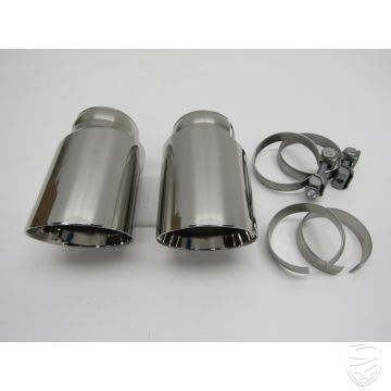Kit 2x Tail pipe, exhaust, stainless steel for Porsche 997 GT2 / Sport Classic