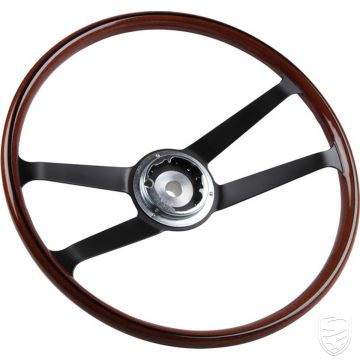 Volant Ø 420 mm (16,5 "), sans bouton klaxon, Imitation bois pour Porsche 911 '63-'69 912 