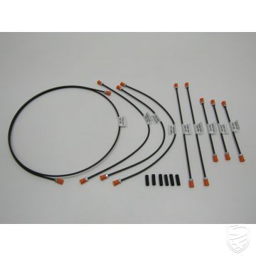 Set remleidingen (9 st.) voor 1-circuit remsysteem (niet voor modellen met rembooster) voor Porsche 911 '63-'67
