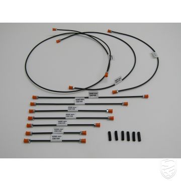 Set remleidingen (10 st) voor 2-circuit remsysteem (niet voor modellen met rembooster) voor Porsche 911 '72-'73