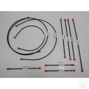 Set remleidingen (10 st) voor 1-circuit remsysteem voor Porsche 911 '63-'68 rechtsgestuurd