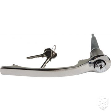 Door handle with lock cylinder and key, chrome, left for Porsche 911 '63-'67