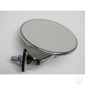 Buitenspiegel, rond, vlak glas, 4", Lucas stijl, roestvrij staal, voorscherm/spatbord- of deurmontage, rechts voor Porsche 356 911 '63-'73 912