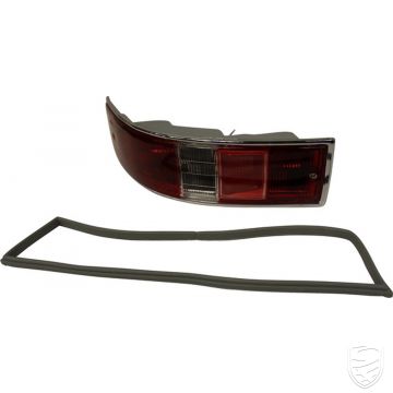 Achterlicht links US versie met behuizing en rubberen afdichting (rood/helder/rood) voor Porsche 911 '63-'68