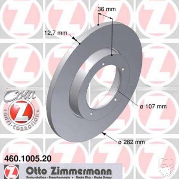 2x Brake Disc ZIMMERMANN front axle left+right for Porsche 911 '65-'69 912