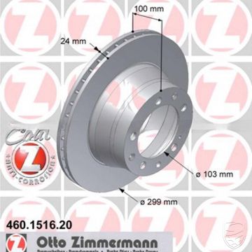 2x Brake Disc ZIMMERMANN rear axle left+right for Porsche 964 944S2/TURBO 968