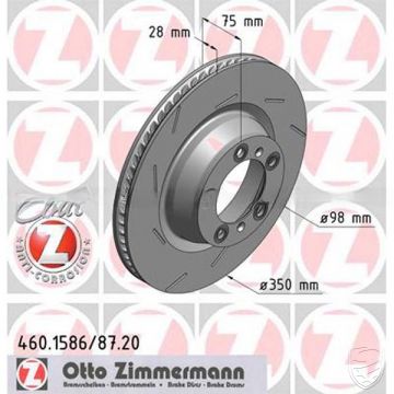Remschijf ZIMMERMANN achteras links voor Porsche Panamera 970 GTS/Turbo