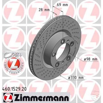 Brake Disc ZIMMERMANN front axle left for Porsche 991 997 981 718