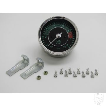 Tachometer (8000 rpm), VDO, 356 style (12V) for Porsche 356