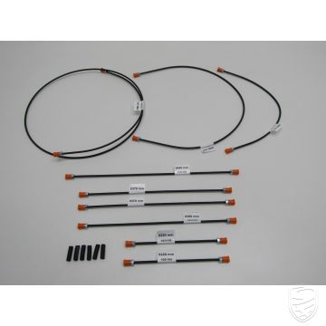 Set remleidingen (9 st) voor 1-circuit remsysteem (niet voor modellen met rembooster) voor Porsche 911 '67-'68