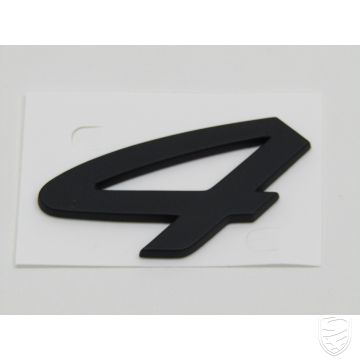 Embleem '4' zwart voor Porsche 964 C4