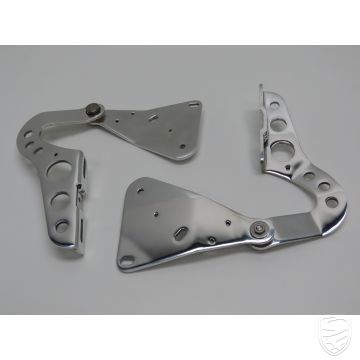 Jeu 2x charnières de capot avant en aluminium, polies pour 911 '63-'89 964 993