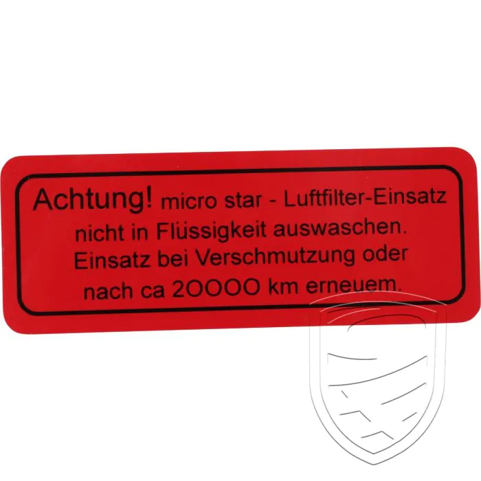 Sticker, "Achtung! micro star" voor Porsche 356 A/B/C 912