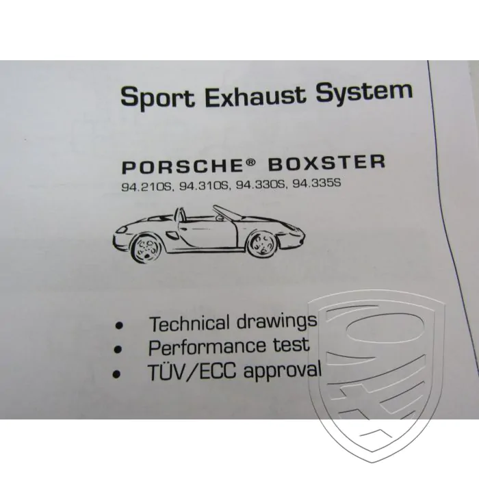 Silencieux d'échappement, Sport, OE-look, sans sorties, inox, avec approbation TÜV/EEC pour Porsche Boxster 986