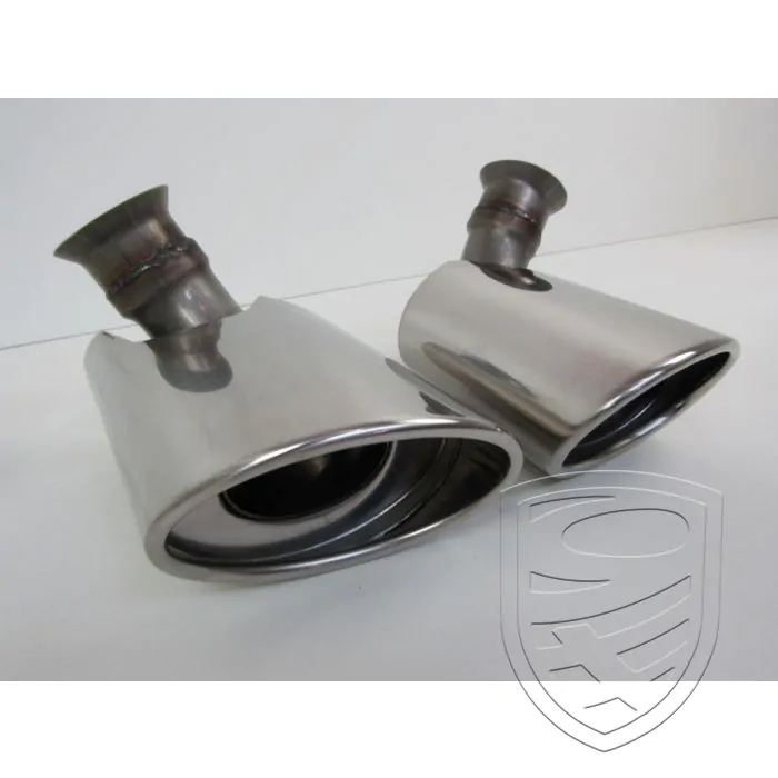 Eindstukken set, links+rechts, roestvrij staal voor Porsche 996 Mk2