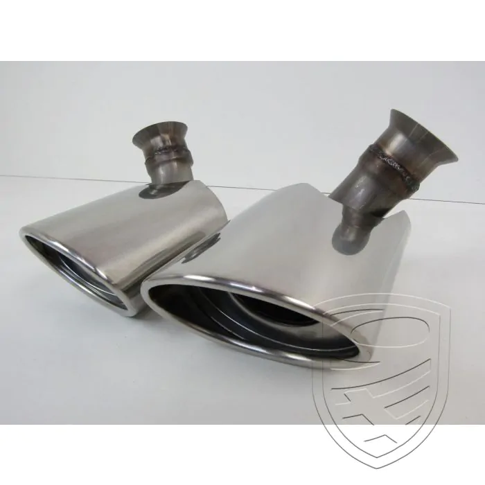 Eindstukken set, links+rechts, roestvrij staal voor Porsche 996 Mk2
