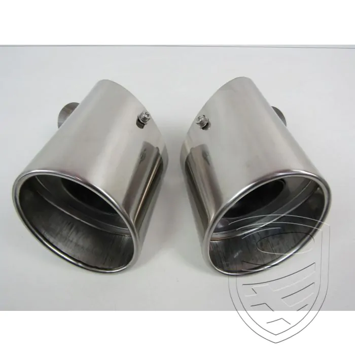 Eindstukken set, links+rechts, roestvrij staal voor Porsche 996 Mk2
