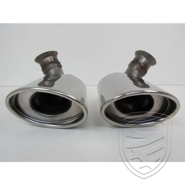 Eindstukken set, links+rechts, roestvrij staal voor Porsche 996 Mk2