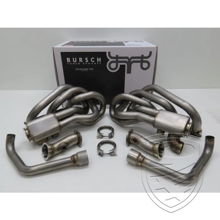 Jeu de collecteurs d'échappement BURSCH avec échangeurs de chaleur, acier inoxydable, pour Porsche 911 '65-'83