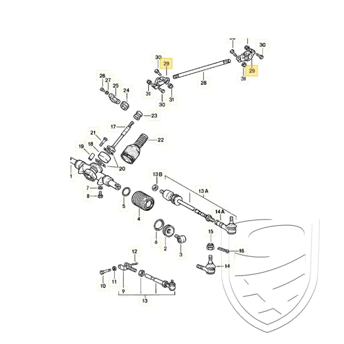 Croisillon de direction pour Porsche 911 '70-'89 914