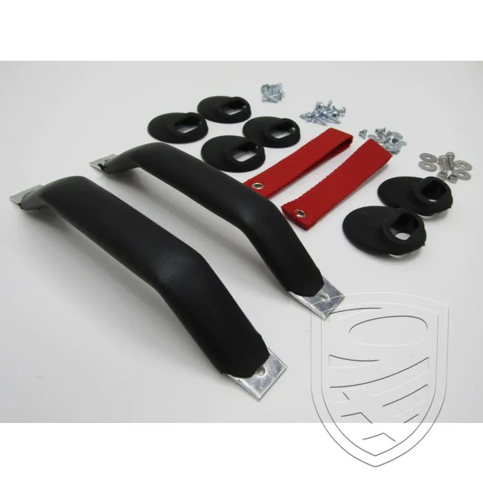 RS door pull handle set with red straps and black handles for Porsche 911 '84-'89 964 993