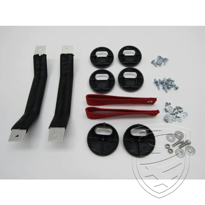 RS door pull handle set with red straps and black handles for Porsche 911 '84-'89 964 993