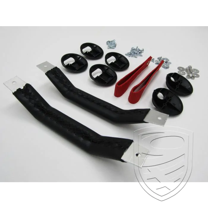 RS door pull handle set with red straps and black handles for Porsche 911 '84-'89 964 993