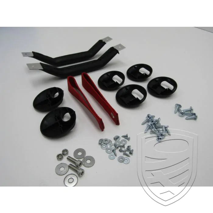 RS door pull handle set with red straps and black handles for Porsche 911 '84-'89 964 993