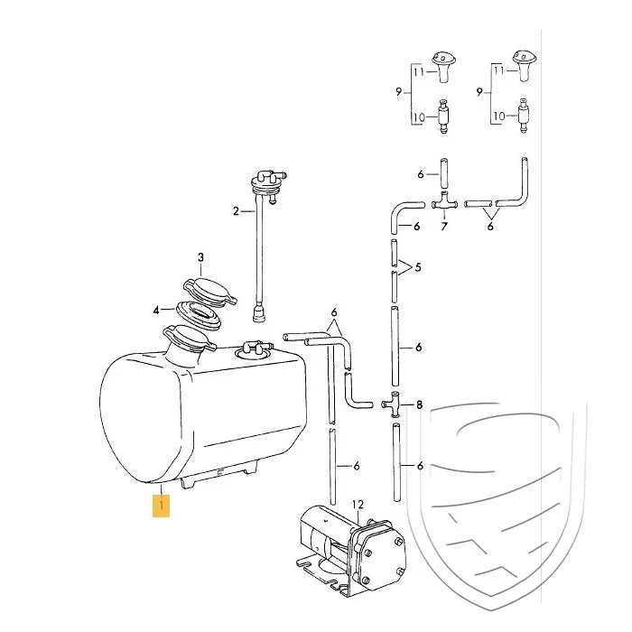 Windscreen Washer Tank for Porsche 911 '69-'73