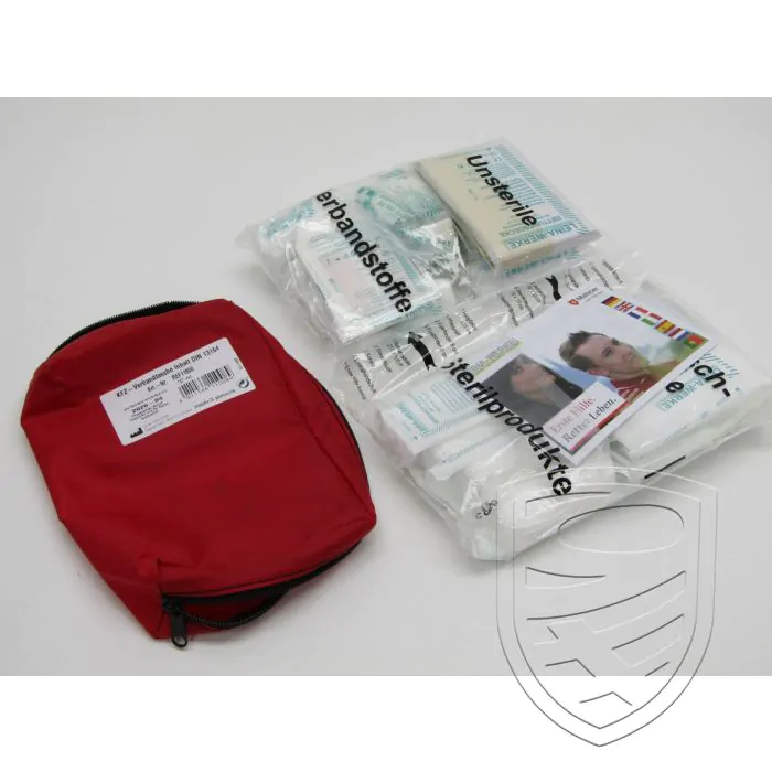 First-aid bag, retro design, red, DIN 13164 STVZO § 35h for Porsche 911 ’63-‘89 912 914 924 944 964 993