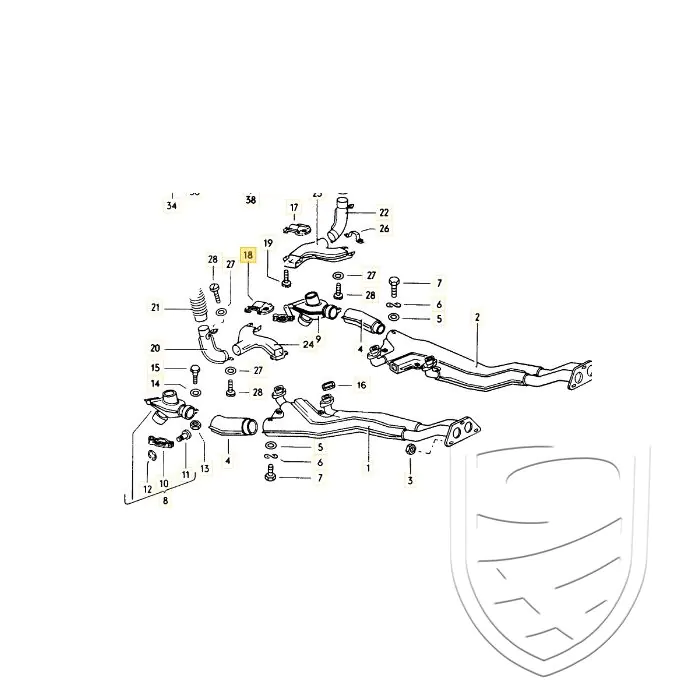 Plaque de recouvrement de l'entrée d'air pour l'échangeur de chaleur gauche pour Porsche 914/4