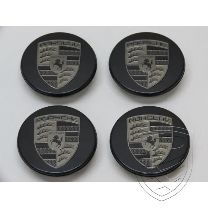 Set 4x hub cap, center cap, matte black, Turbonite emblem
