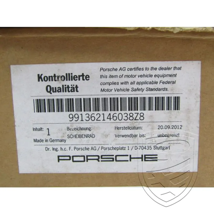 Porsche 991 C4/C4S Jante 19 pouces "Carrera" 11J x 19 ET48 argent brilliant