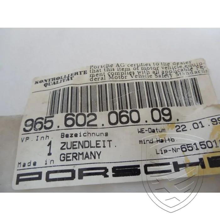 Porsche 911 964 965 3,3L Turbo M30.69 Câble d'allumage cylindre 2