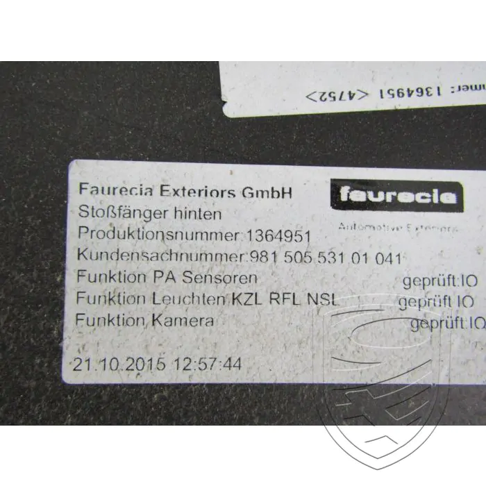 Porsche 981 Boxster 2012-2016 achterbumper