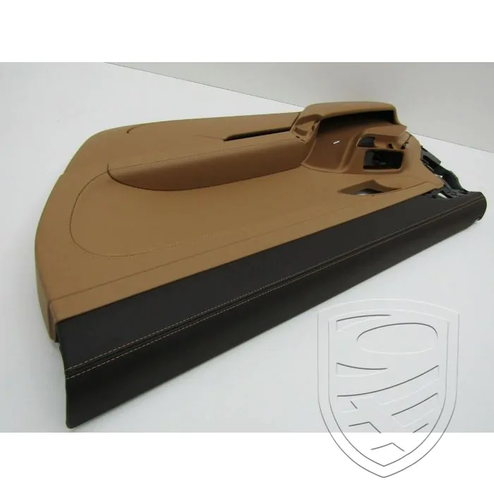 Porsche 991 door panel right bicolor leather espresso/cognac