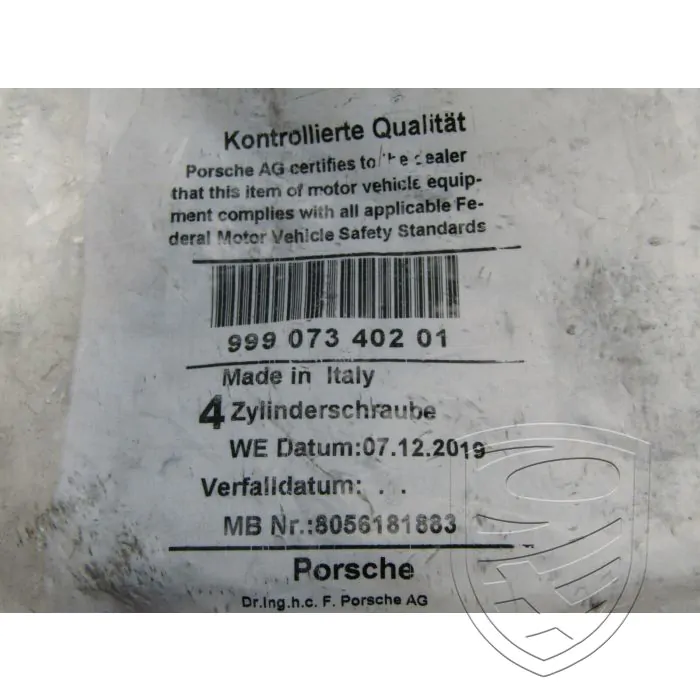 Porsche 718 981 987 Jeu de 4x vis d'étrier de frein Vis à tête cylindrique