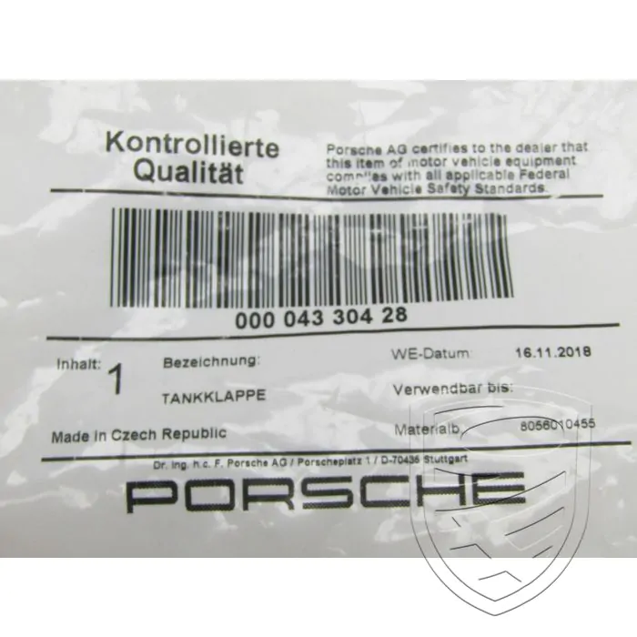 Porsche 971 Panamera tankklep sierstrip rechts