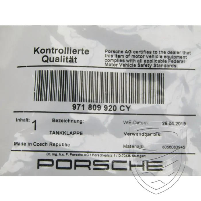 Porsche 971 Panamera Hybrid Habillage de la trappe de réservoir gauche